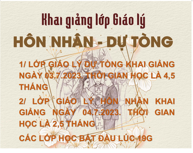 KHAI GIẢNG CÁC LỚP GIÁO LÝ DỰ TÒNG - HÔN NHÂN